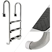 Los mejores  - Arebos – Acero inoxidable Escalera para piscina de | 3 o 4 peldaños | con antirutschpads en los peldaños